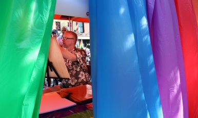 PHOTO BY MARIO BARTEL A sketch artist at work at Saturday's Pride street party in New Westminster.