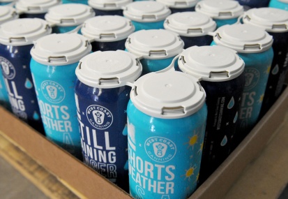 MARIO BARTEL/THE TRI-CITY NEWS Four-packs of Shorts Weather ISA and Staill Raining dark lager are ready for shipping at Moody Ales on Monday.