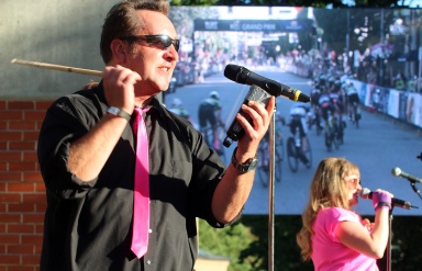 MARIO BARTEL/THE TRI-CITY NEWS The entertainment doesn't stop even as the bike race begins at Friday's PoCo Grand Prix.