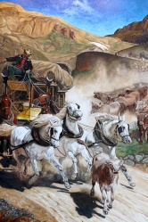 MARIO BARTEL/THE TRI-CITY NEWS A detail from Cosimo Geracitano's reproduction of The Gotthard Post, by Rudolf Koller.