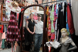MARIO BARTEL/THE TRI-CITY NEWS Heather Wallace-Barnes and her husband, Johnny Barnes, check out the "ladies room," one of the themed rooms in their Pinball Alley Vintage shop in Port Moody that sells clothes and all manner of curios from the 1950s, '60s and '70s, as well as old vinyl records. They're selling the shop to move their family to Spain. Generally, I'm dismayed by mirrors. But I love the challenge of integrating them into my photos. You just have to be careful with your positioning so you don't end up in the photo, and then think about everything else — like lighting and composition — backwards.